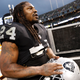 Marshawn Lynch #24 of the Oakland Raiders is seen on the sideline after defeating the Denver Broncos 21-14 at Oakland-Alameda County Coliseum on November 26, 2017 in Oakland, Calif.